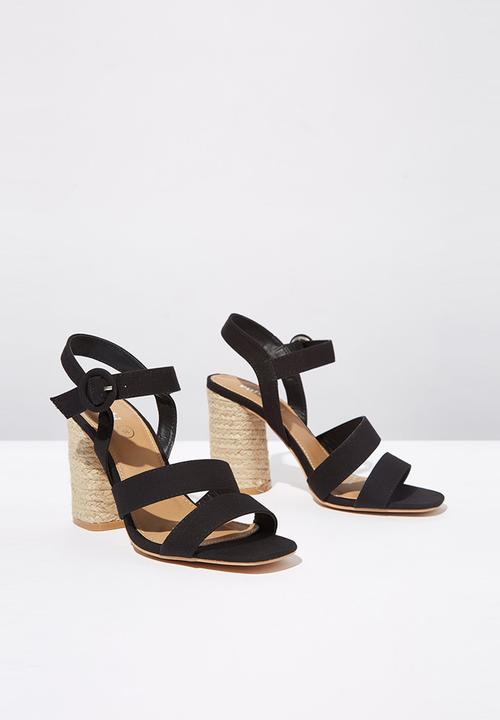 Cotton On - Santal strappy espadrille heel - black