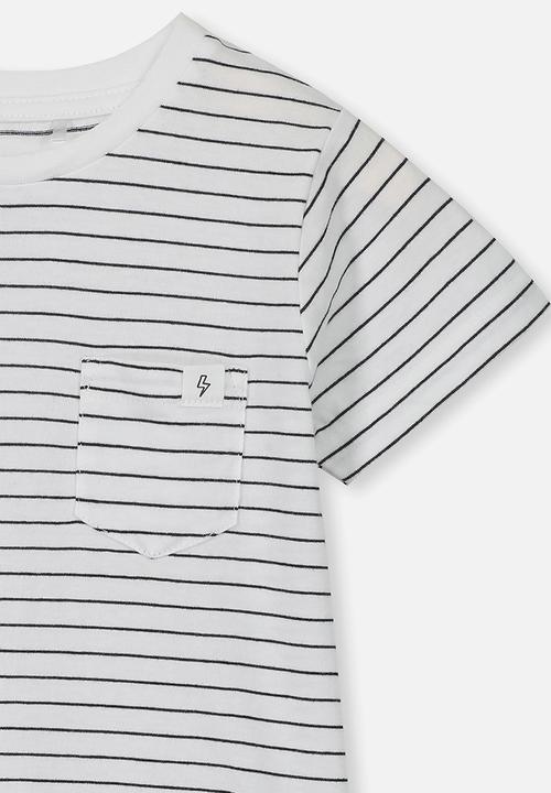 Cotton On - Core short sleeve tee - black & white