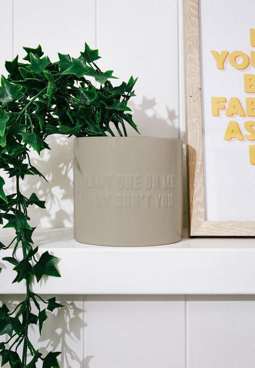 Typo - Small shaped planter - beige