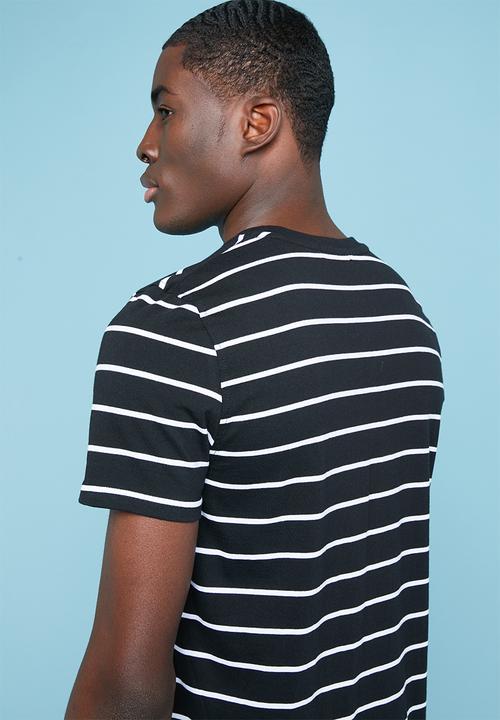 Superbalist - Nautical stripe crew neck tee - black & white 