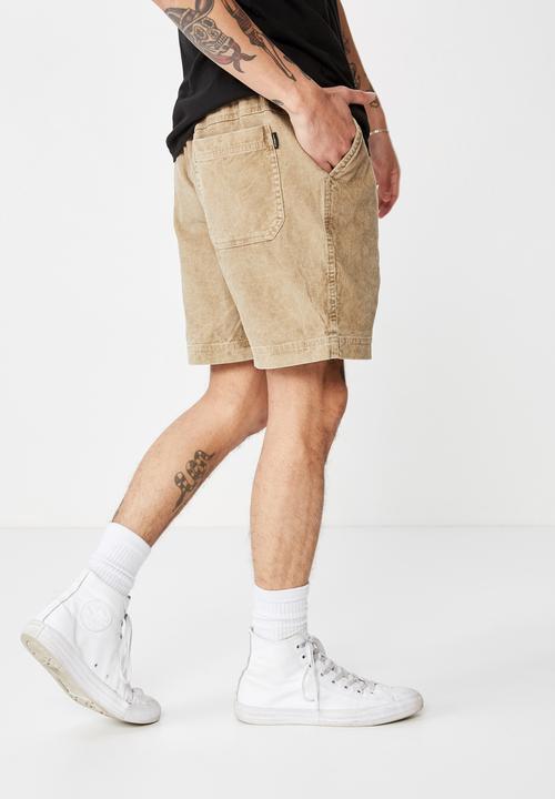 Cotton On - Street volley short - washed tan cord