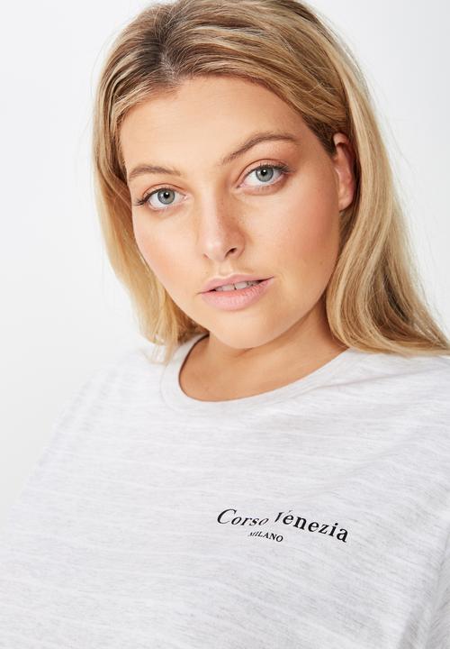Cotton On - Curve grapic corso venezia - grey & white 