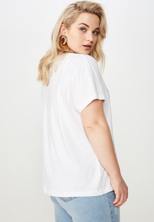Cotton On - Curve graphic license tee - white 