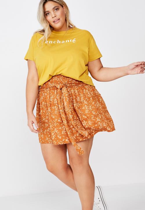 Cotton On - Curve graphic tee enchante - yellow