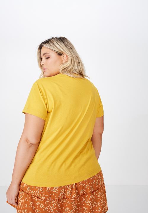 Cotton On - Curve graphic tee enchante - yellow