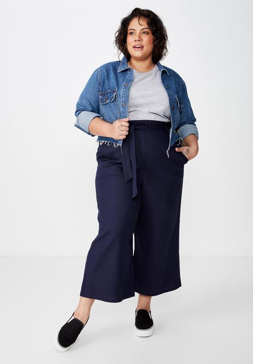 Cotton On - Curve paper bag culotte - navy