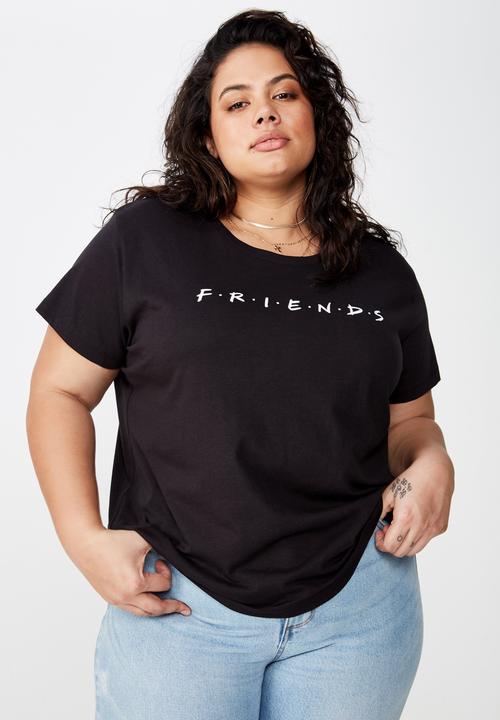 Cotton On - Curve graphic license te - friends logo black