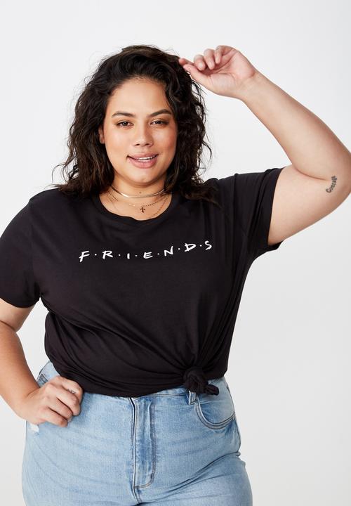 Cotton On - Curve graphic license te - friends logo black