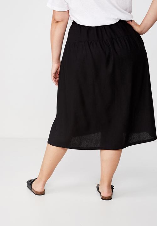 Cotton On - Curve gathered willow skirt - black