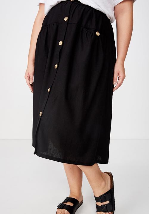 Cotton On - Curve gathered willow skirt - black