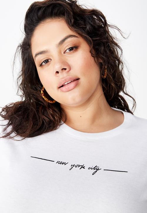 Cotton On - Curve graphic tee NYC - white
