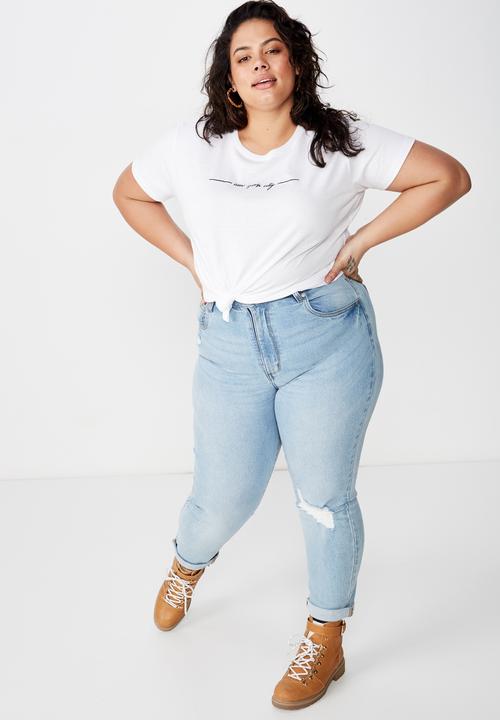 Cotton On - Curve graphic tee NYC - white