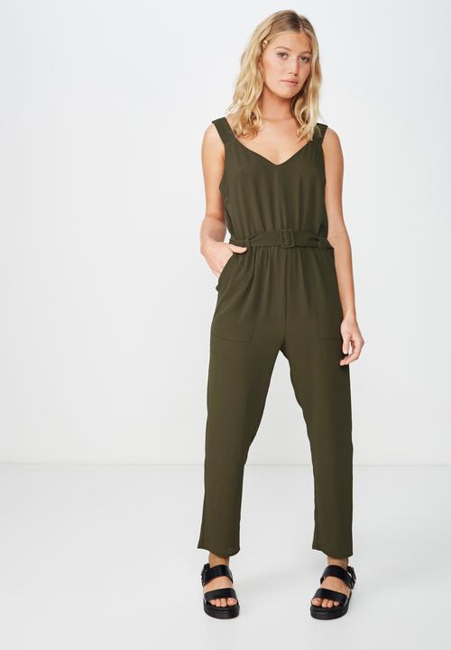 Cotton On - Woven Jilian strappy jumpsuit - khaki