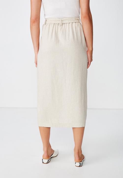 Cotton On - Woven willow midi skirt - latte marle patch pocket