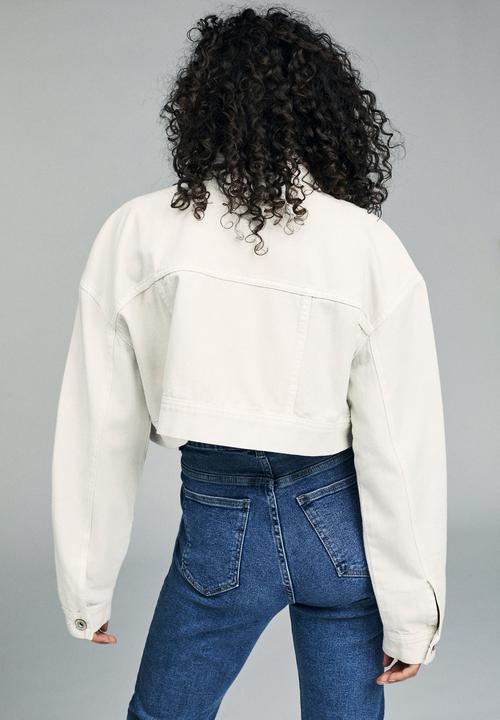 Cotton On - Angie chopped denim jacket - white