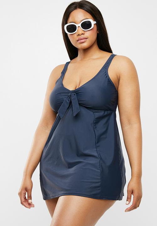 Quayside - Tie front skirt dress suit - navy