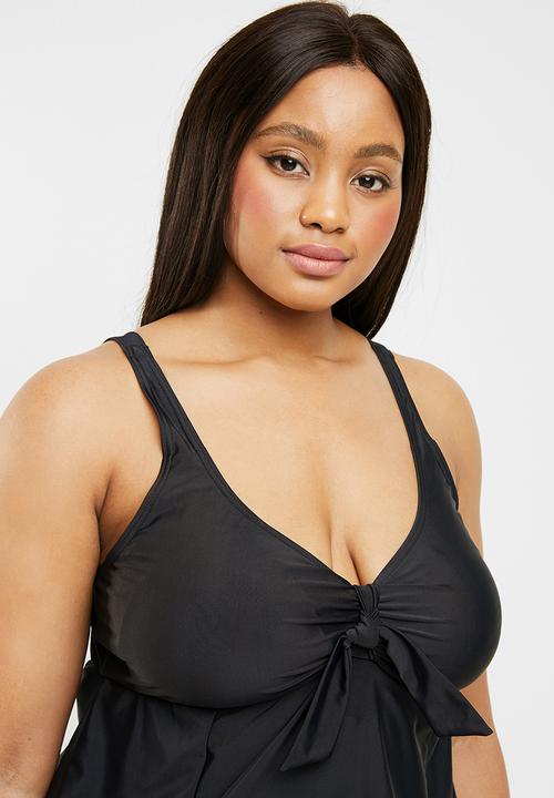 Quayside - Tie front skirt dress suit - black