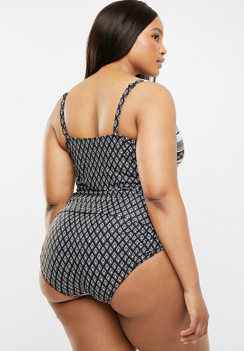 Quayside - High waisted bikini bottom - black & white 