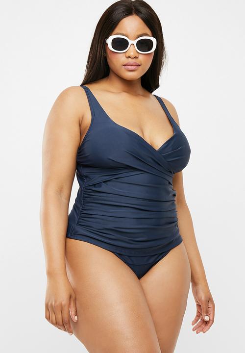 Quayside - Cross front tankini - navy