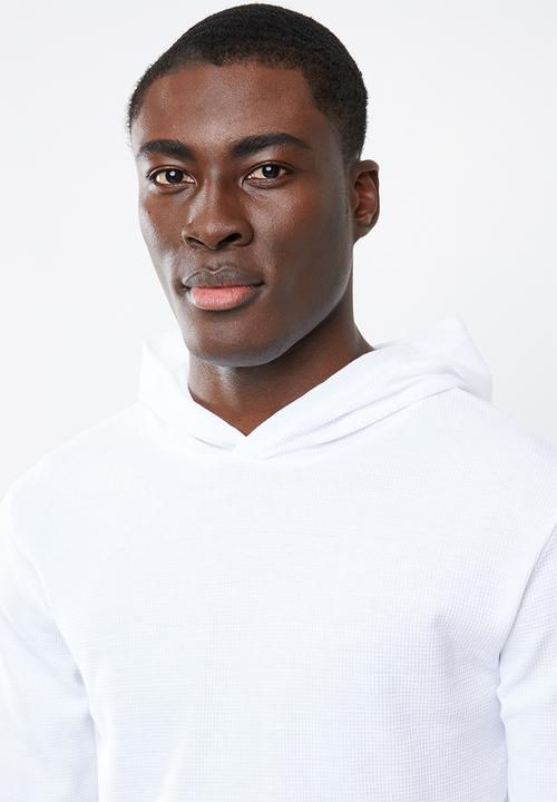 Cotton On - Hooded waffle tee - white