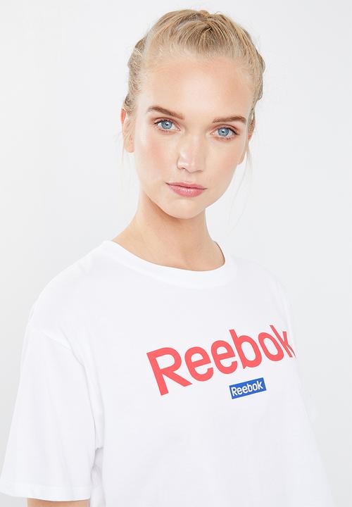Reebok - Linear logo crop tee - white