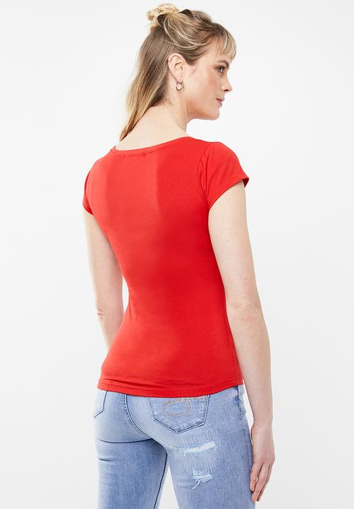 SISSY BOY - Bling basic tee - red