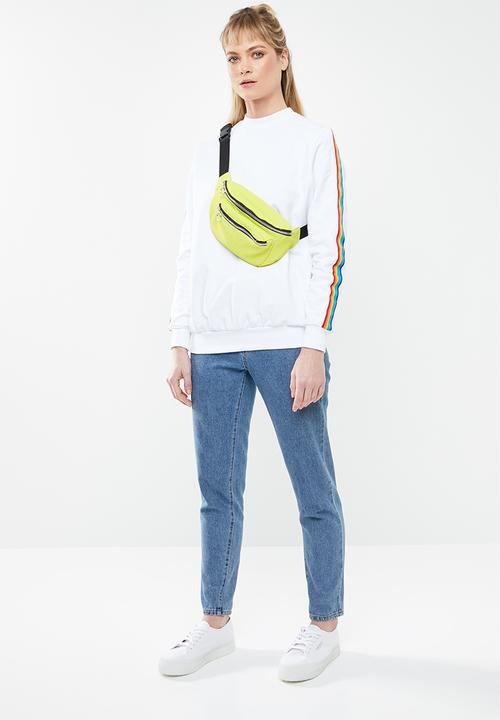 c(inch) - Rainbow stripe sweater - white 