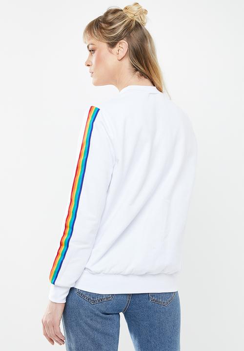 c(inch) - Rainbow stripe sweater - white 