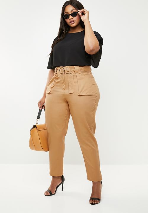 Missguided - Belt detail cargo bottoms - neutral