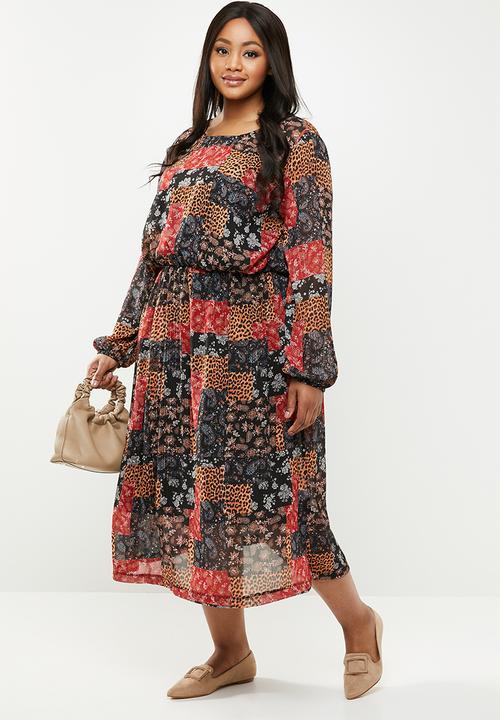 edit Plus - Peasant dress - multi 