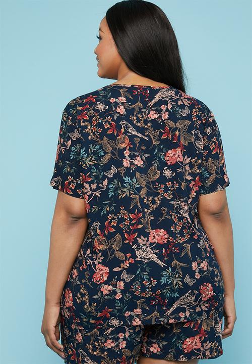 Superbalist - Boxy v-neck blouse - multi