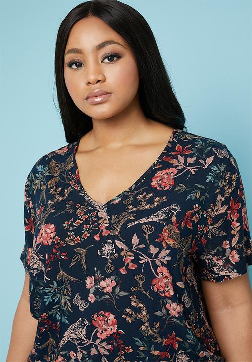 Superbalist - Boxy v-neck blouse - multi