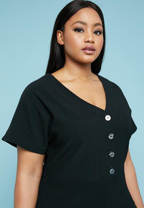 Superbalist - Button through jumpsuit - black