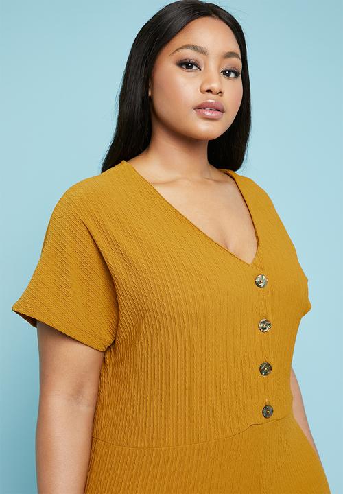 Superbalist - Button through jumpsuit - yellow