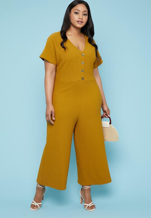 Superbalist - Button through jumpsuit - yellow