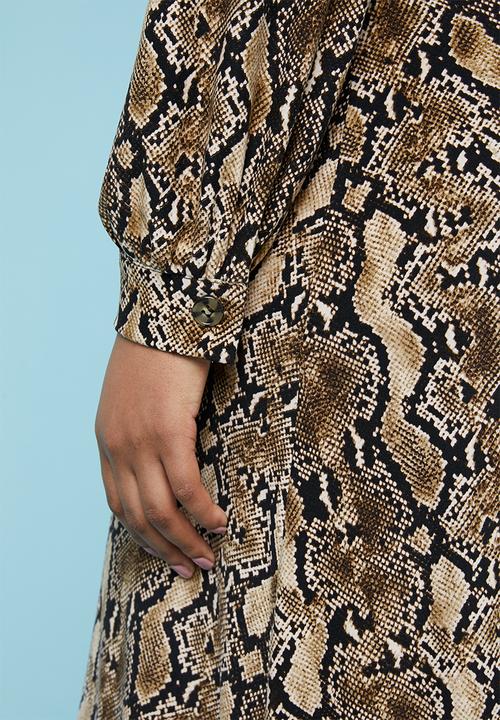 Superbalist - Maxi button down dress - black & brown
