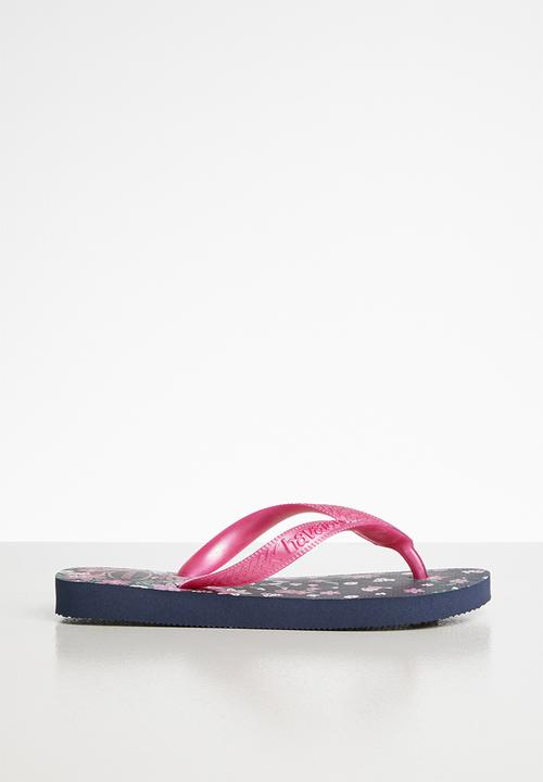 Havaianas - Flores flips flops - navy & pink