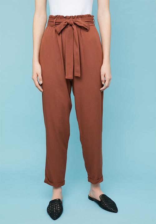 Superbalist - Paperbag trouser - rust