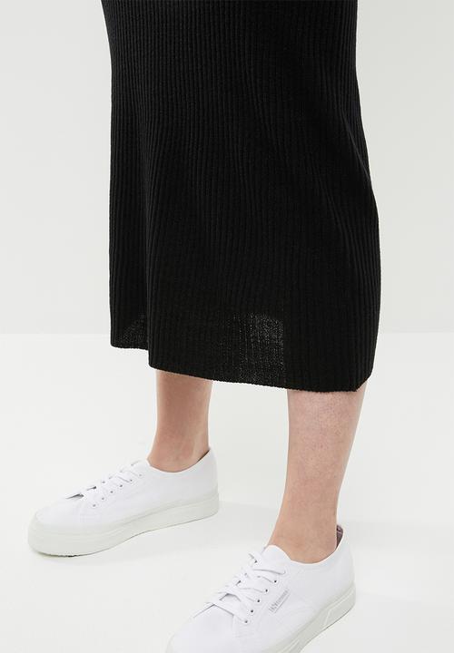 Brave Soul - Ribbed maxi skirt - black