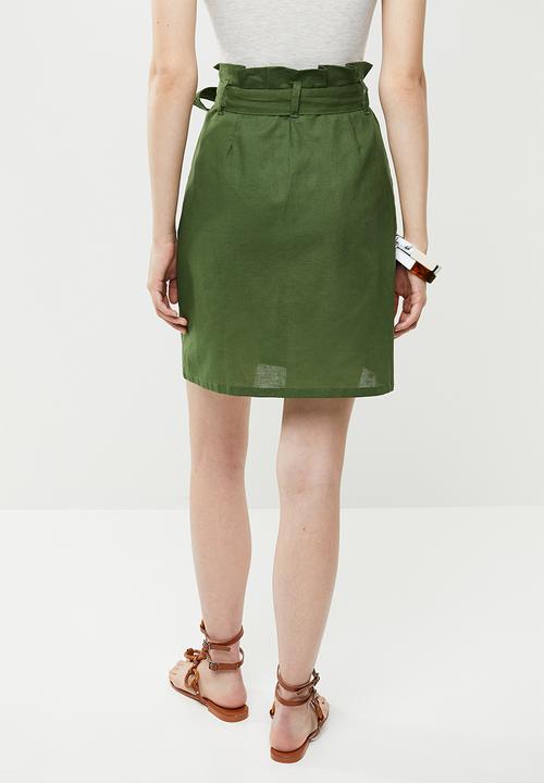 Brave Soul - Paperbag skirt - khaki