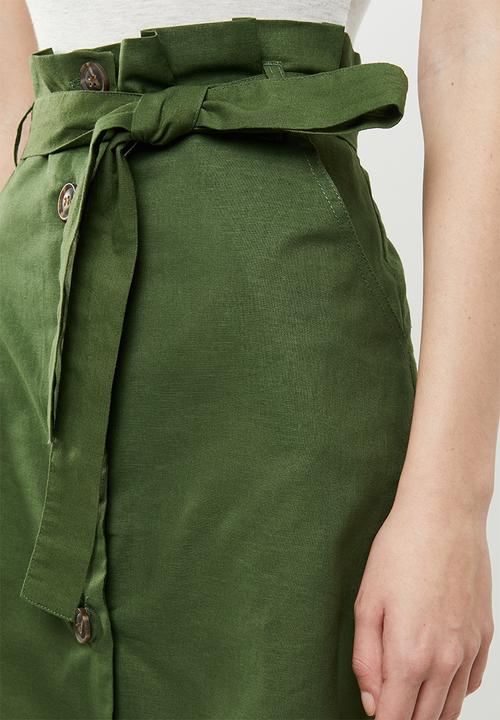 Brave Soul - Paperbag skirt - khaki