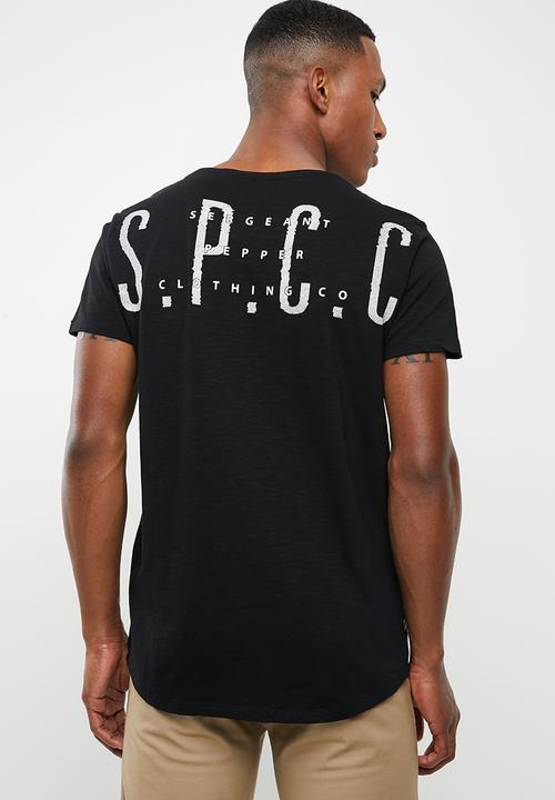 S.P.C.C - Scoop hem logo tee - black
