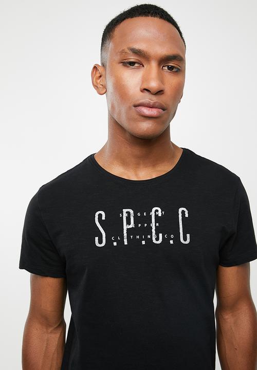 S.P.C.C - Scoop hem logo tee - black