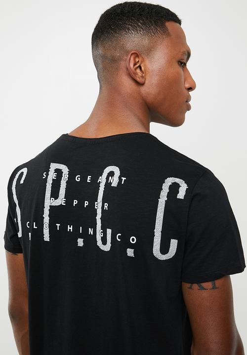 S.P.C.C - Scoop hem logo tee - black