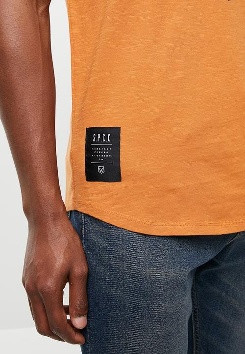 S.P.C.C - Scoop hem logo tee - orange 