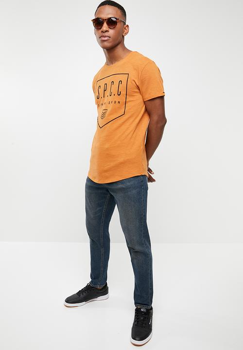 S.P.C.C - Scoop hem logo tee - orange 
