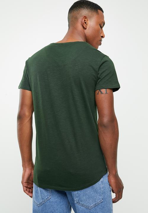 S.P.C.C - Scoop hem logo tee - green