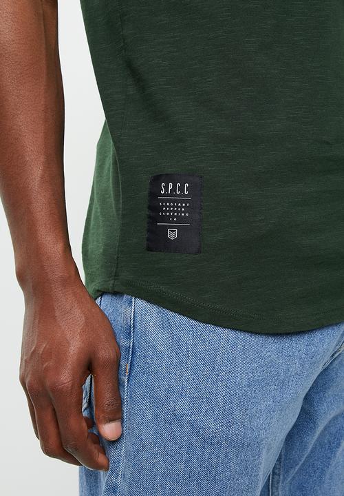 S.P.C.C - Scoop hem logo tee - green