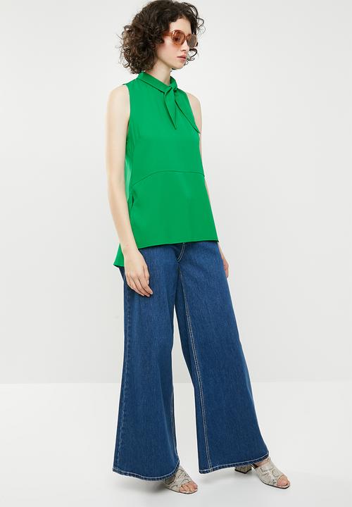STYLE REPUBLIC - High neck kittybow blouse - green