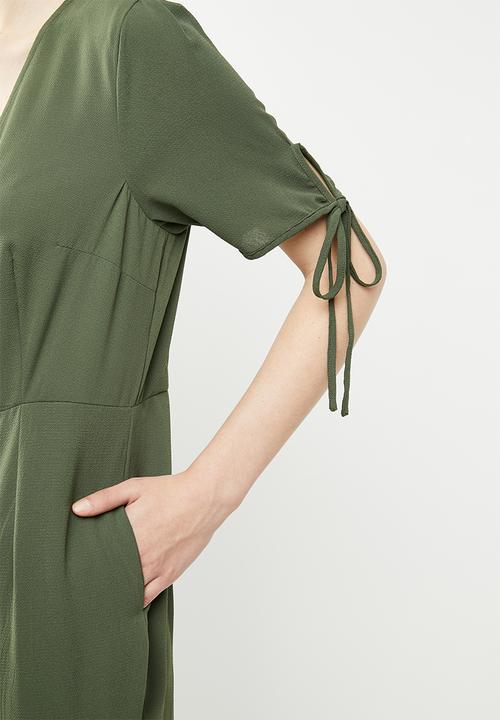 Brave Soul - Button through jumpsuit - khaki